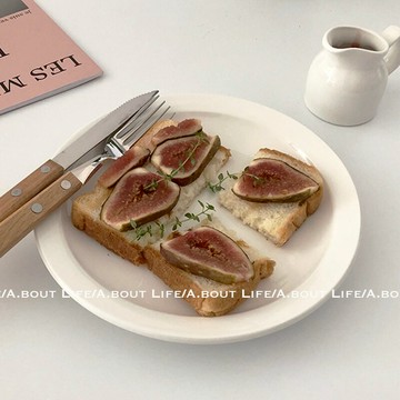 「About Life」白瓷盤純白早餐盤沙拉盤西餐盤蛋糕盤家用餐具ins