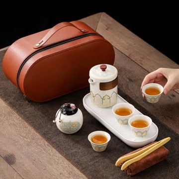 便攜茶具一壺一杯旅行套裝戶外式陶瓷快客杯一壺四杯辦公室泡茶壺