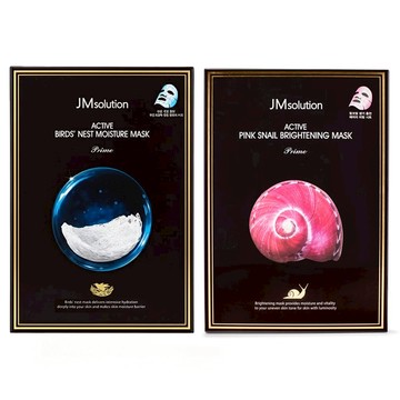 JMsolution 肌司研 活性燕窩保溼面膜 10片+ 粉色蝸牛亮白面膜 10片  20片  1組