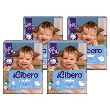 Libero 麗貝樂 嬰兒紙尿褲 Comfort 4號 7~14kg  104個  第4階段