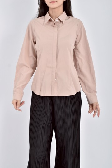 (M) ob style棉質長袖白色襯衫上衣