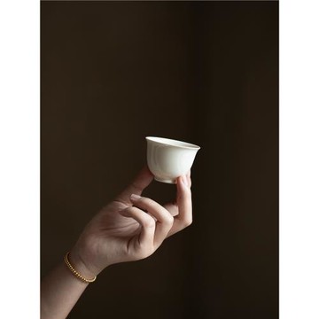 元無主人杯茶杯單個高端小雪景德鎮陶瓷杯草木灰茶具中式茶杯套裝