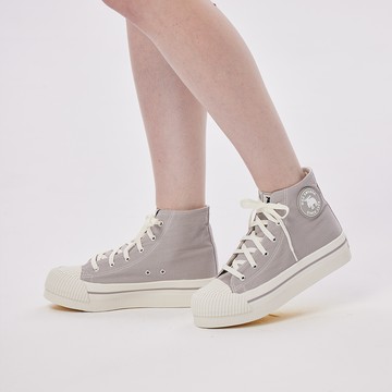 moz瑞典 駝鹿 厚底增高 高筒 帆布餅乾鞋(冰晶灰)