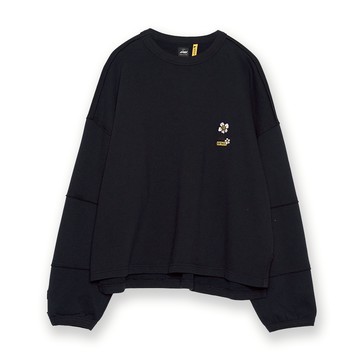 5th STREET｜山形｜女裝｜不收邊寬版長袖T恤｜黑色