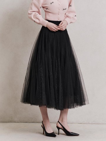 Etoile Banding Sha Skirt_Black
