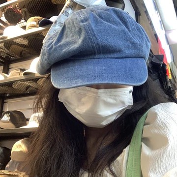 日系大頭大版型顯臉小水洗牛仔貝雷帽子女秋冬文藝八角帽畫家帽潮