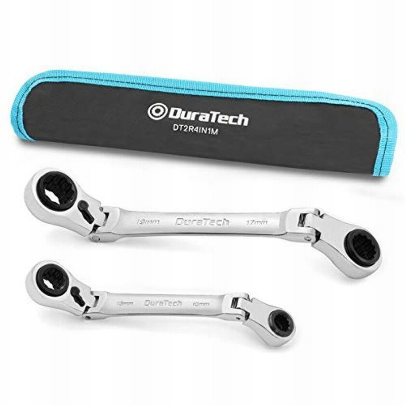 DURATECH ラチェットメガネレンチ フレックスラチェットレンチ 両頭首振型 4-in-1 方向切替可 72ギア CR-V鋼製 鏡面仕上 通販  LINEポイント最大0.5%GET LINEショッピング
