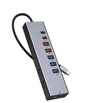 旭聯6-13合1擴展塢8K@30Hz視頻PD100W/USB3.0/千兆網口/HDMI/DP