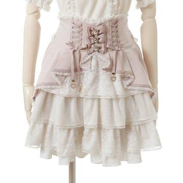 日系綁帶高腰束腰顯瘦遮臀遮胯可愛甜美多層蕾絲蛋糕裙4003半裙