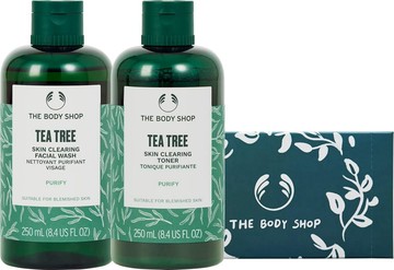 【THE BODY SHOP】茶樹基礎組 ( 潔面膠250ML*1+調理水250ML*1+品牌化妝棉(30入)/盒*1)