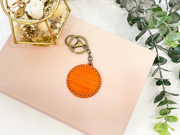 【材料包】手作皮件/藏愛鑰匙圈/內附教學影片/新手友善