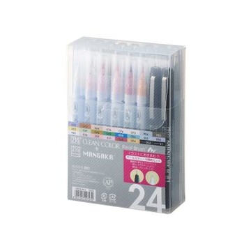 【Kuretake 吳竹】ZIG 彩繪毛筆+代針筆 24色套組 中性色系 /組 RBCN160-5(日本品牌)