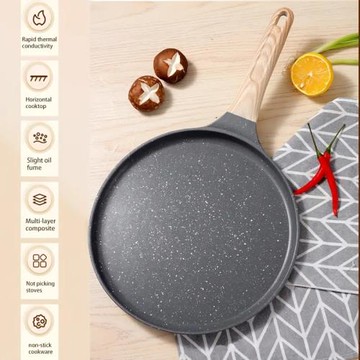 不沾鋁合金披薩鍋平底煎鍋早餐蛋餃煎餅鍋手抓餅烙餅鍋家用工具