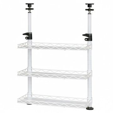 dayneeds 日需百備 頂天立地 廚房桌上型烤漆收納架  白色  3層  1個