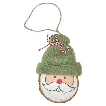 毛線木質老公公吊飾 適用年齡:6歲以上  13 x 8 x 3cm  綠色  1個