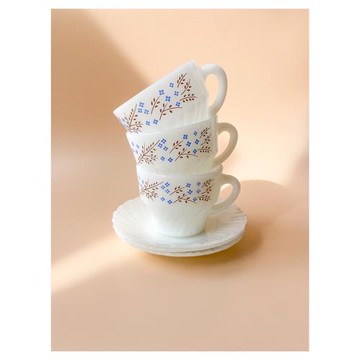 墨西哥小眾中古｜Termocrisa奶玻璃茶杯套裝澳白杯咖啡杯碟清爽