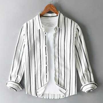 現貨+預購 男襯衫長袖上衣男商務休閒襯衫上衣-條紋寬鬆休閒男裝4色74kz67【獨家進口】【米蘭精品】