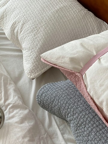 韓國砂洗80支全棉加厚絎縫成人枕巾 夾棉枕套皮 純棉吸汗可固定