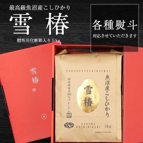 魚沼産こしひかり（最高級）「雪椿」 特別栽培米 令和3年産 贈答箱付き（5kg） 新潟県産 ブランド米