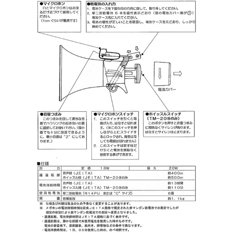 送料無料】【肩掛け型】ノボル電機 TM-205 ショルダー型メガホン 音声