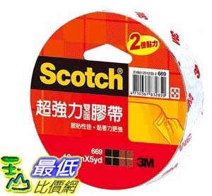 [COSCO代購6] D127013 3M Scotch 超強力雙面棉紙膠帶組 #669 12公釐 X 5碼 X 24入
