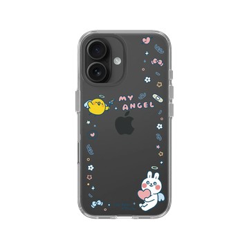 iPhone 16 Clear Case（相機按鈕） 透明 - 懶散兔與啾先生 Lazy Rabbit and Mr.Chu - My Angel