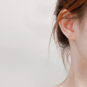 999純銀耳釘女小圓環耳飾簡約氣質百搭防過敏耳環養耳洞睡覺免摘