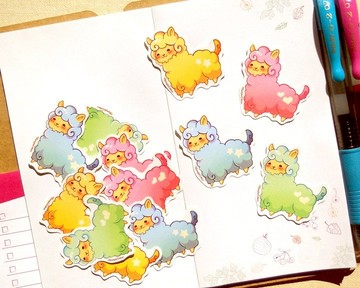 羊駝貼紙 (12入) - Cute Alpaca Stickers