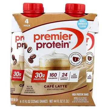 Premier Protein, 高蛋白奶昔，咖啡拿鐵味，4 份，每份 11 液量盎司（325 毫升）