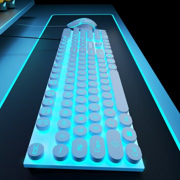電競機械手感游戲鍵盤有線臺式機筆記本電腦通用有線鍵鼠發光【北歐家居生活】