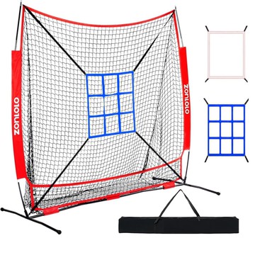 免運 球壘球訓練網室內外棒球投球練習便攜式棒球練習網全套裝送外袋328L 快速出貨