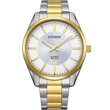 CITIZEN 星辰 簡約商務紳士腕錶/銀X金/42mm/BI1036-57A