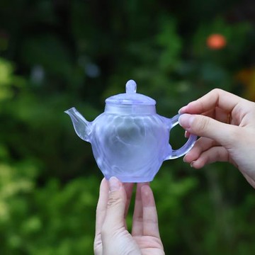喜悅  卡普拉笑櫻茶壺（菱紋）飄紫古法琉璃手工茶壺創意茶具