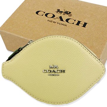 【COACH】檸檬造型硬殼零錢包禮盒(黃)
