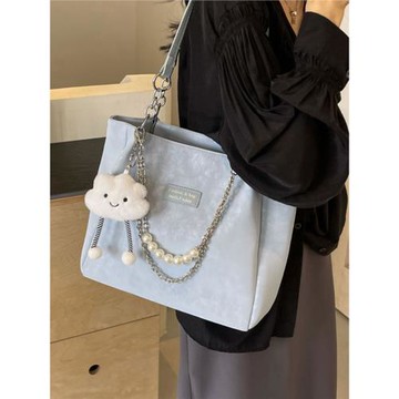 高級感大容量通勤包包女春夏2025新款休閑單肩包大學生上課托特包