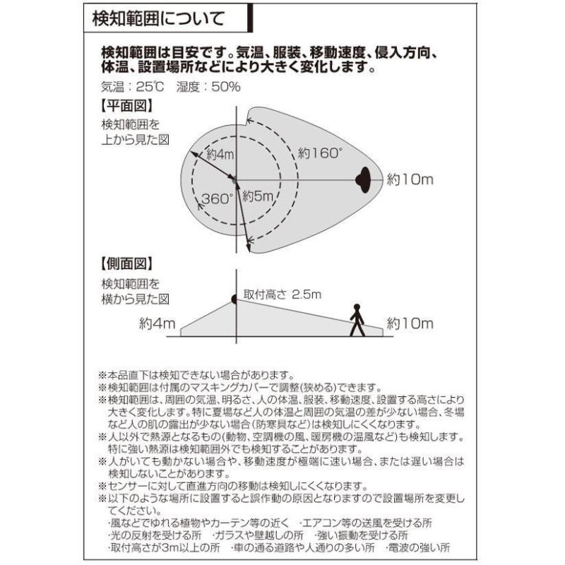 ELPA(エルパ) 屋外用LEDセンサーライト AC100V電源(コンセント式) ESL