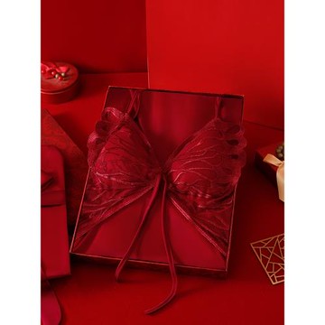 紅色睡衣性感吊帶睡裙高級冰絲晨袍女新娘結婚睡袍本命年新婚禮盒