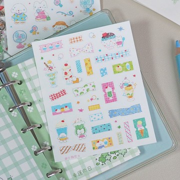 小狗巴士 VOL.13 小狗插畫啞膜貼紙/手帳咕卡拼貼裝飾