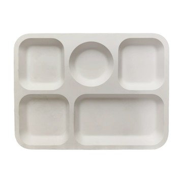 SIMPLA 玉米田 天然玉米生質材料五格盤 耐熱溫度-20°C ~ 120°C 台灣設計製造  白色  28.7 x 21.5 x 2cm  1個