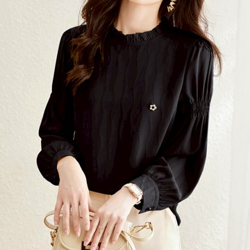 早秋波浪紋理法式上衣