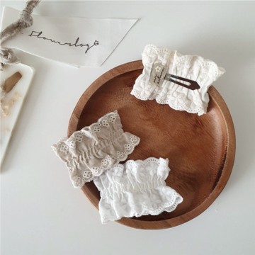 AMOR童裝 韓國手工 荷葉蕾絲緞帶髮夾【現貨】瀏海夾 髮夾韓國 兒童髮夾 寶寶髮夾 髮飾 小髮夾 瀏海髮夾 女童