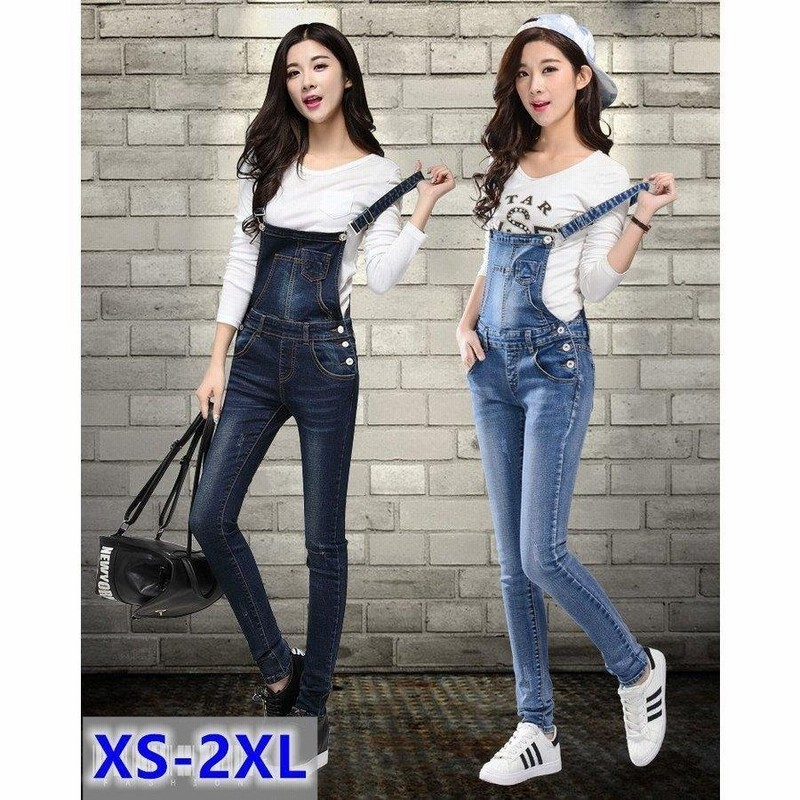 オーバーオール デニム レディース 無地 ボトムス サロペット スキニー ジーンズ パンツ おしゃれ かわいい ゆったり 大きいサイズ ダメージジー 旅行 デート 通販 Lineポイント最大0 5 Get Lineショッピング