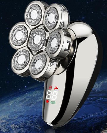新款電動剃須刀數顯七刀頭光頭理發器電推剪多功能刮胡刀