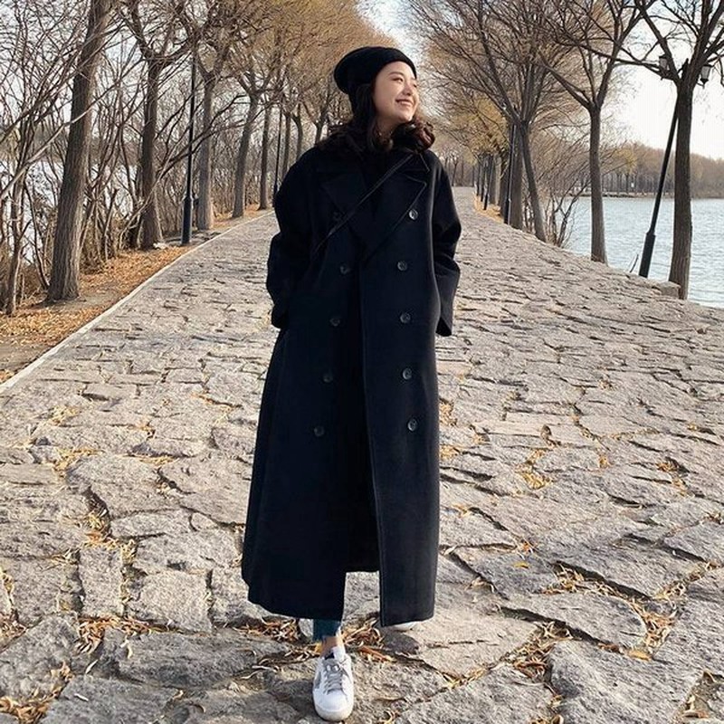 マキシ丈コート ロングコート チェスターコート アウター コート ジャケット レディース 秋 冬 10代 代 30代 40代 超ロング丈 ロング 黒 無地 ダブルブレスト 通販 Lineポイント最大0 5 Get Lineショッピング