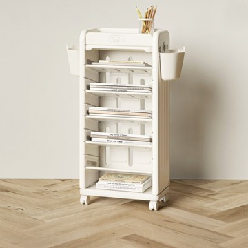 lilikoko 哩哩摳摳 行李箱可移動書架  39 x 21 x 82cm  7層  茉莉白