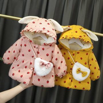 女寶寶2021冬季新款加絨3外套兒童網紅棉衣1-4歲女童冬款加厚童裝 鑫弘-萌寶童裝可開發票