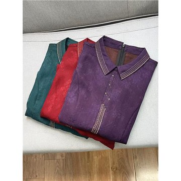 鄭任性2025年領口刺繡全羅香云紗真絲小衫中式古韻氣質桑蠶絲襯衣