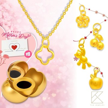 【快速出貨】【TLH】黃金墜項鍊 5選1 珍藏金蘋果 純金999 約重0.05錢±0.01 (母親節 送禮 )