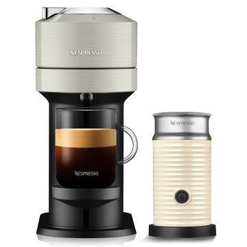 Nespresso Vertuo Next 膠囊咖啡機(質感灰) & 白色奶泡機組合