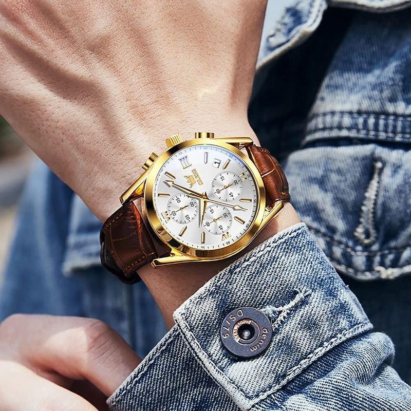腕時計 メンズ 軽量 クォーツ時計 アナログ腕時計 革ベルト